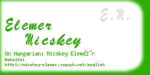 elemer micskey business card